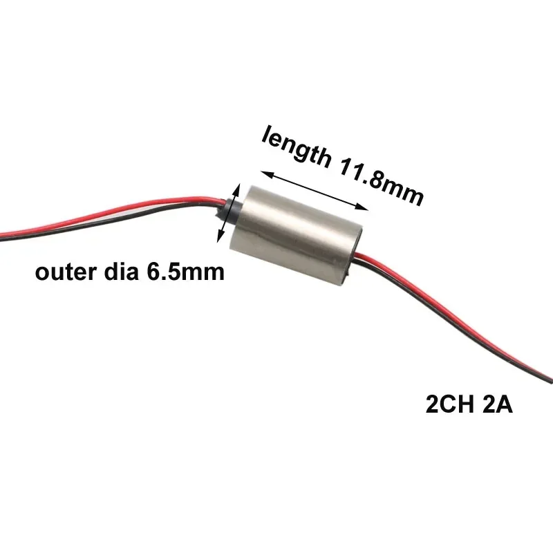 1PCS Visual Anchor Fish Slip Ring Dia.6/6.5/7.5mm 2/4/8/12CH 1A 2A Slipring Conductive Rotating Joint for RC UAV PTZ Gimbal