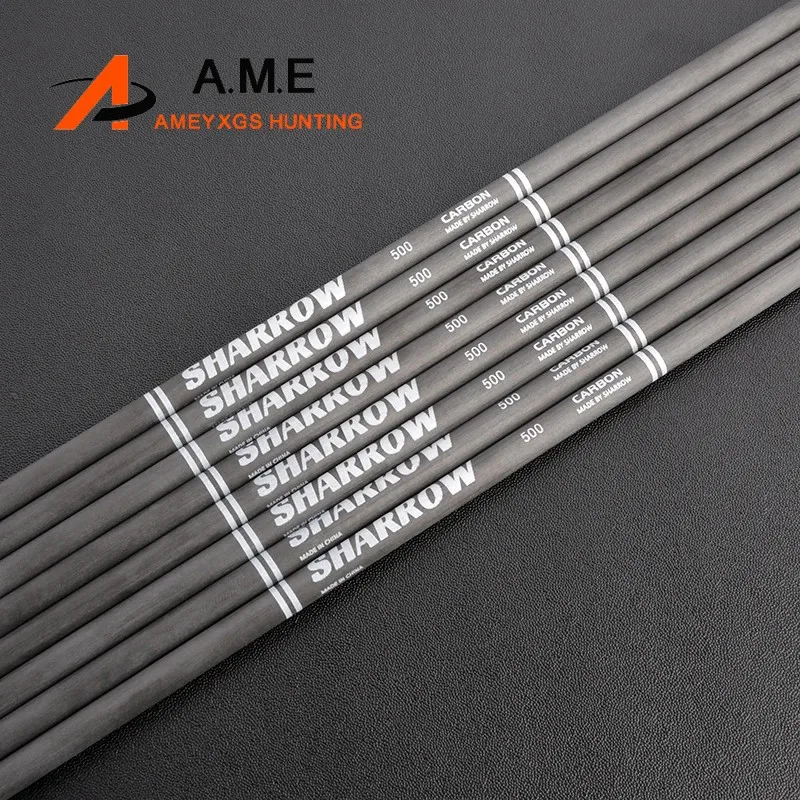 

6/12/24pcs Pure Carbon Arrow Shaft 31" Archery ID4.2mm Spine 500 600 700 800 900 1000 1200 Recurve Compound Bow Hunting Arrow