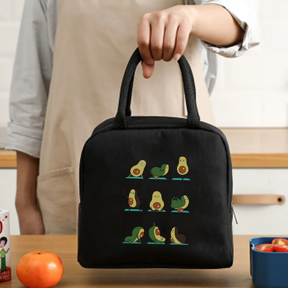 Sac de déjeuner isolé pour enfants, repas portables, sacs thermiques de pique-nique, sacs à main organisateurs Yoga motif d'avocat unisexe, fourre-tout