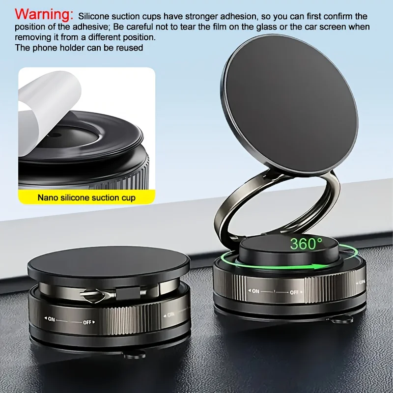 360° Adjustable Vacuum Magnetic Phone Holder Upgraded Fold S