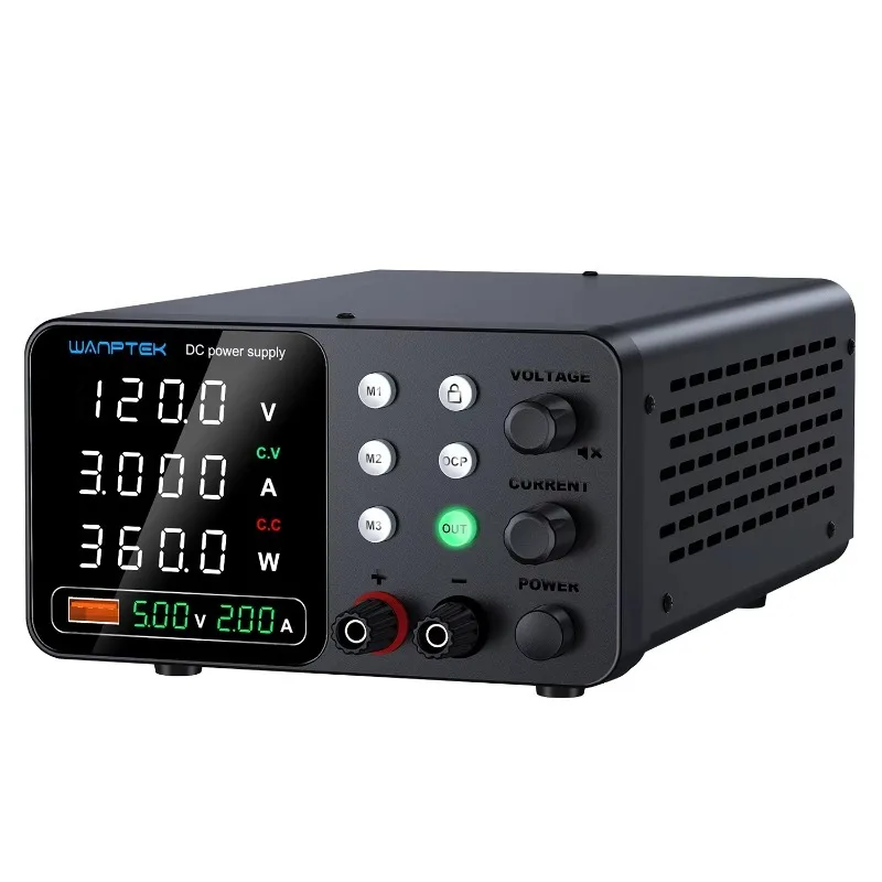 120V 3A BENCH DC ADJUSTABLE POWER SUPPLY, LAB, REPAIR, DIY, DESIGN, SCHOOL, BATTERY CHARGING, ELECTROPLATE, TPS-C1203H