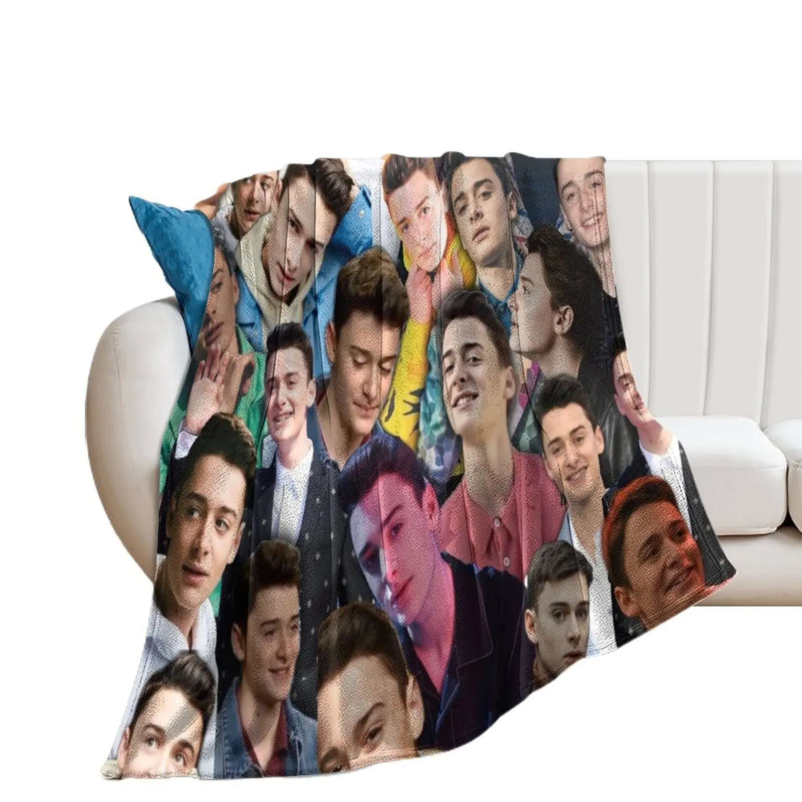 

noah schnapp collage Throw Blanket christmas gifts Luxury Brand Decorative Beds Blankets