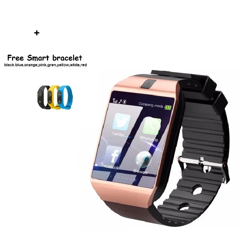 Montre intelligente Stepfly avec appareil photo, Facebook, Whatsapp, Twitter, Division SMS, prise en charge de la carte EpiTF pour IOS, Android, marque