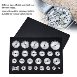 25pcs Watch Capping Machine Dies Back Cover Press Tool Presser Closer Aluminum Mold Accessories Watch Repair Tool for Watchmaker