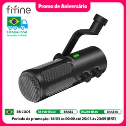 FIFINE-Microphone dynamique USB/XLR pour enregistrement, micro antibruit de studio avec bouton de gain, bouton muet pour centre commercial PC-Amplitank Tank3