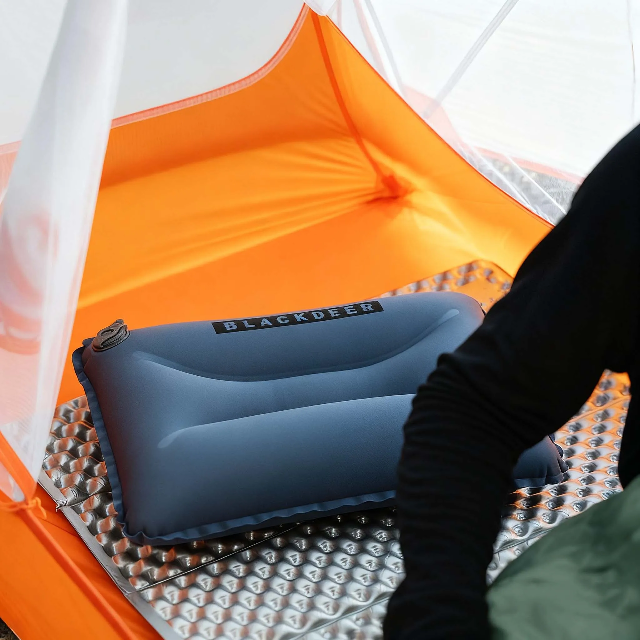 BLACKDEER Self Inflating Camping Pillow Lightweight Travel Pillow for Adults Compact Airplane Car Sleep Pad for Backpacking Hike