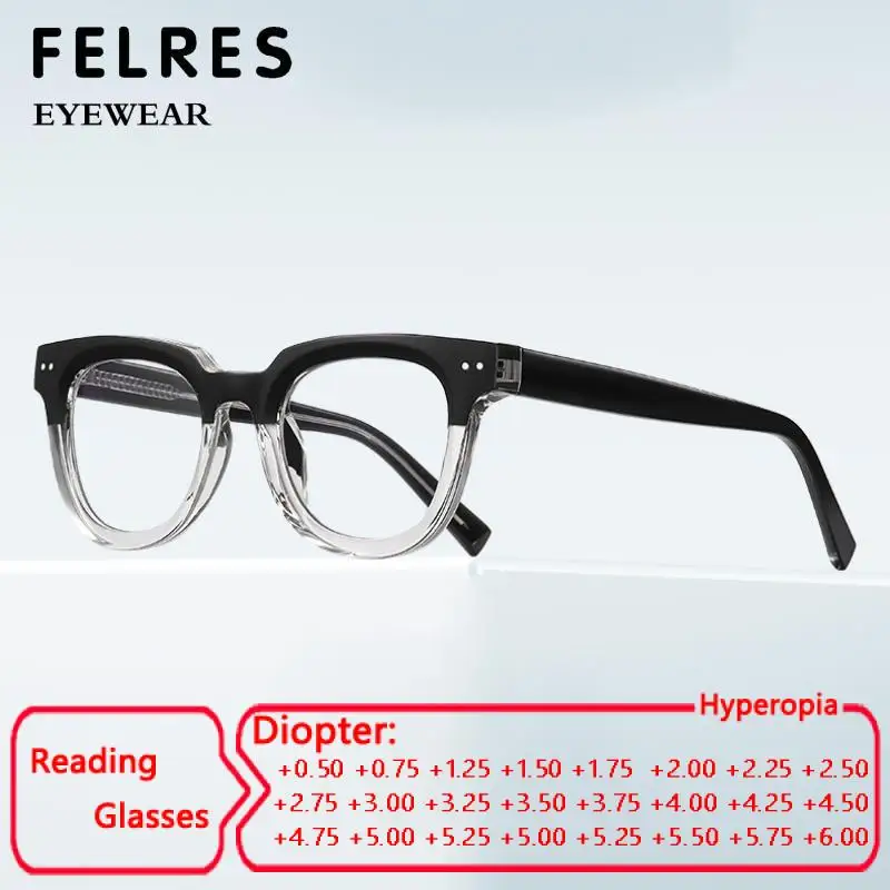 

Spring Hinge Vintage Round Reading Glasses Women Men TR90 Blue Light Clear Readers Eyeglasses Magnifier Presbyopic Diopter +1.5