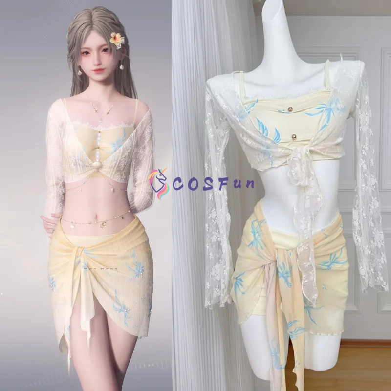 أزياء الحب والعميق البطلة التأثيرية ملابس السباحة أنيمي لعب الأدوار حفلة الهالوين كرنفال الزي للنساء COSFun #3