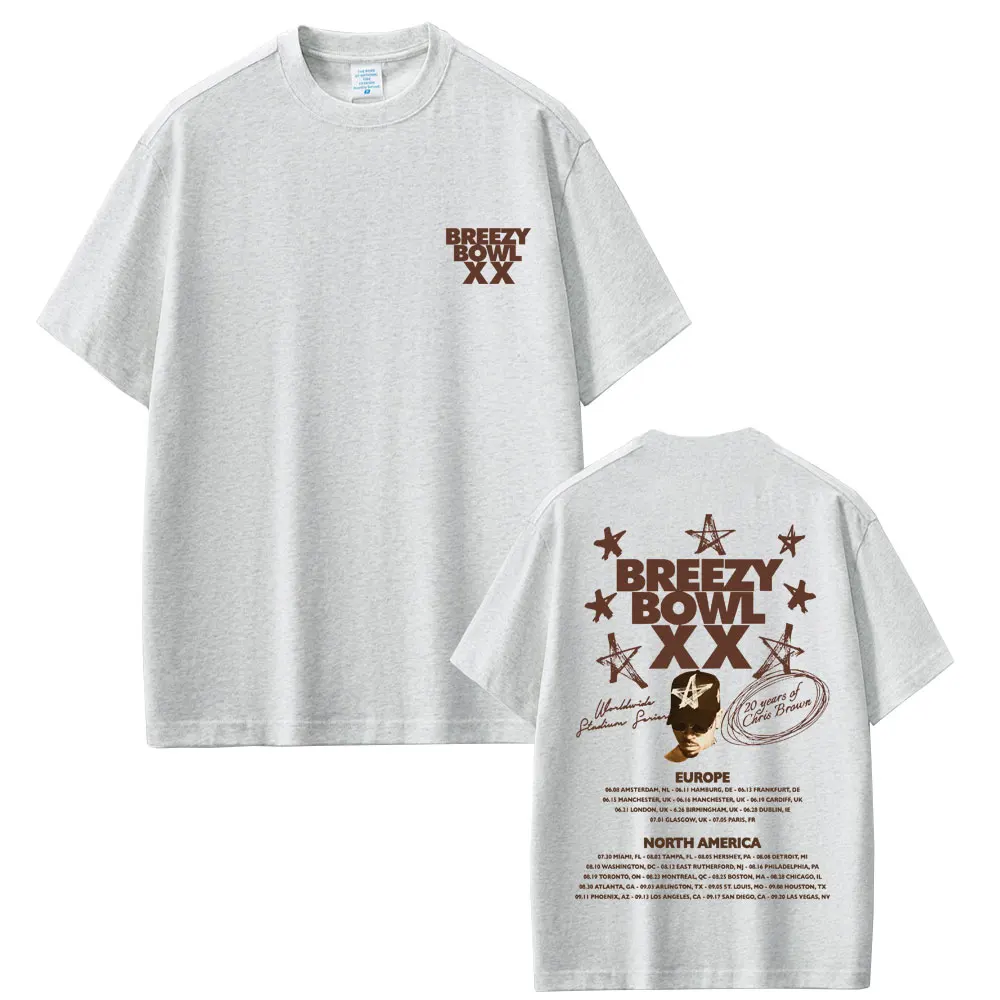 Rapper Chris Brown Breezy Bowl XX Tour 2025 Graphic T-shirt Men Women Hip Hop Pop Music T Shirts Summer Fashion Vintage T-shirts image 6