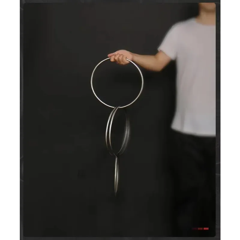 Deluxe Linking Rings Set (4 Chrome Rings,Dia 30cm ) – Classic Magic Trick Stage Illusion Magia Gimmick Props for Magicians