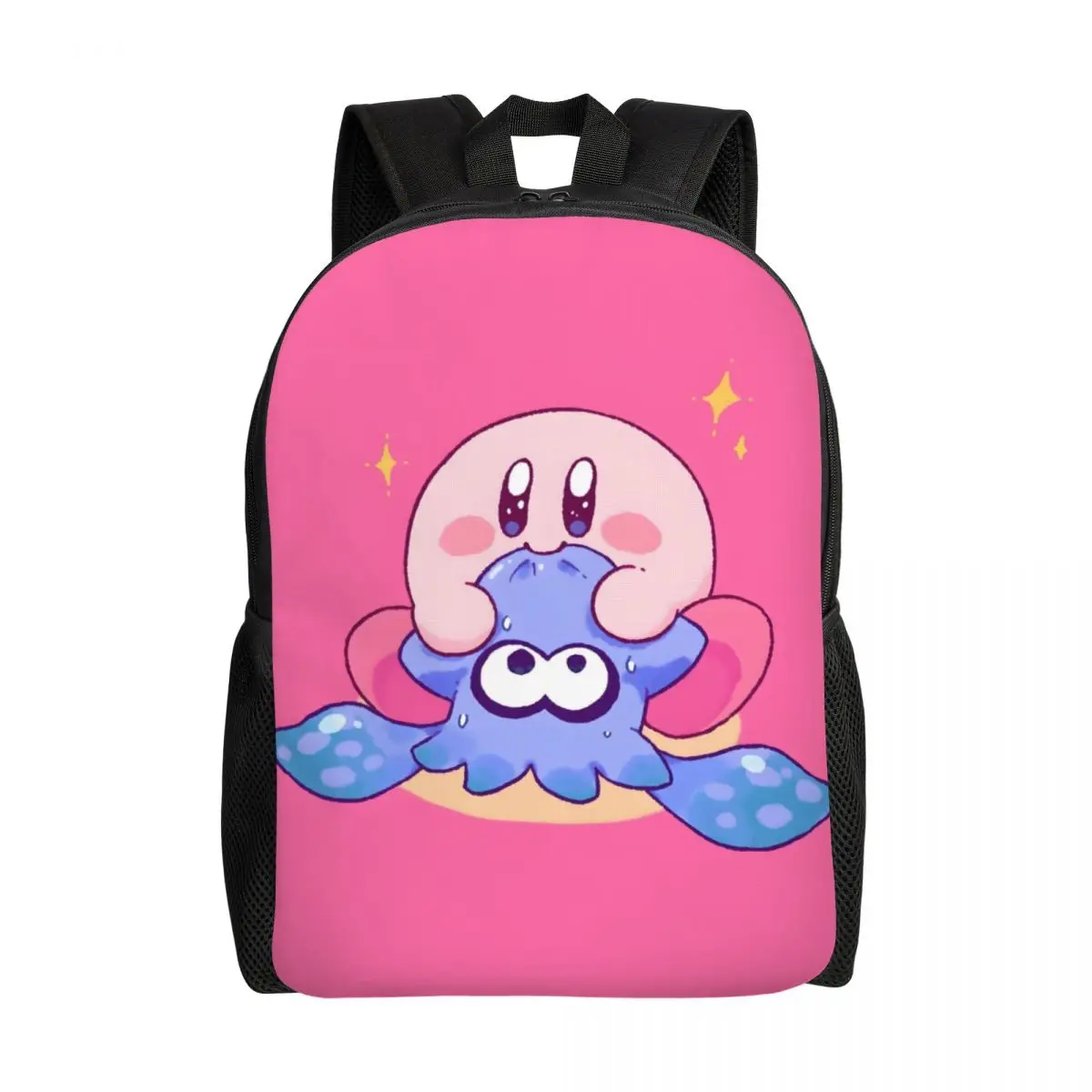 

Custom Kirbys Kawaii Backpack for Men Women School College Student Bookbag Fits 15 Inch Laptop Cartoon Pattern Bags