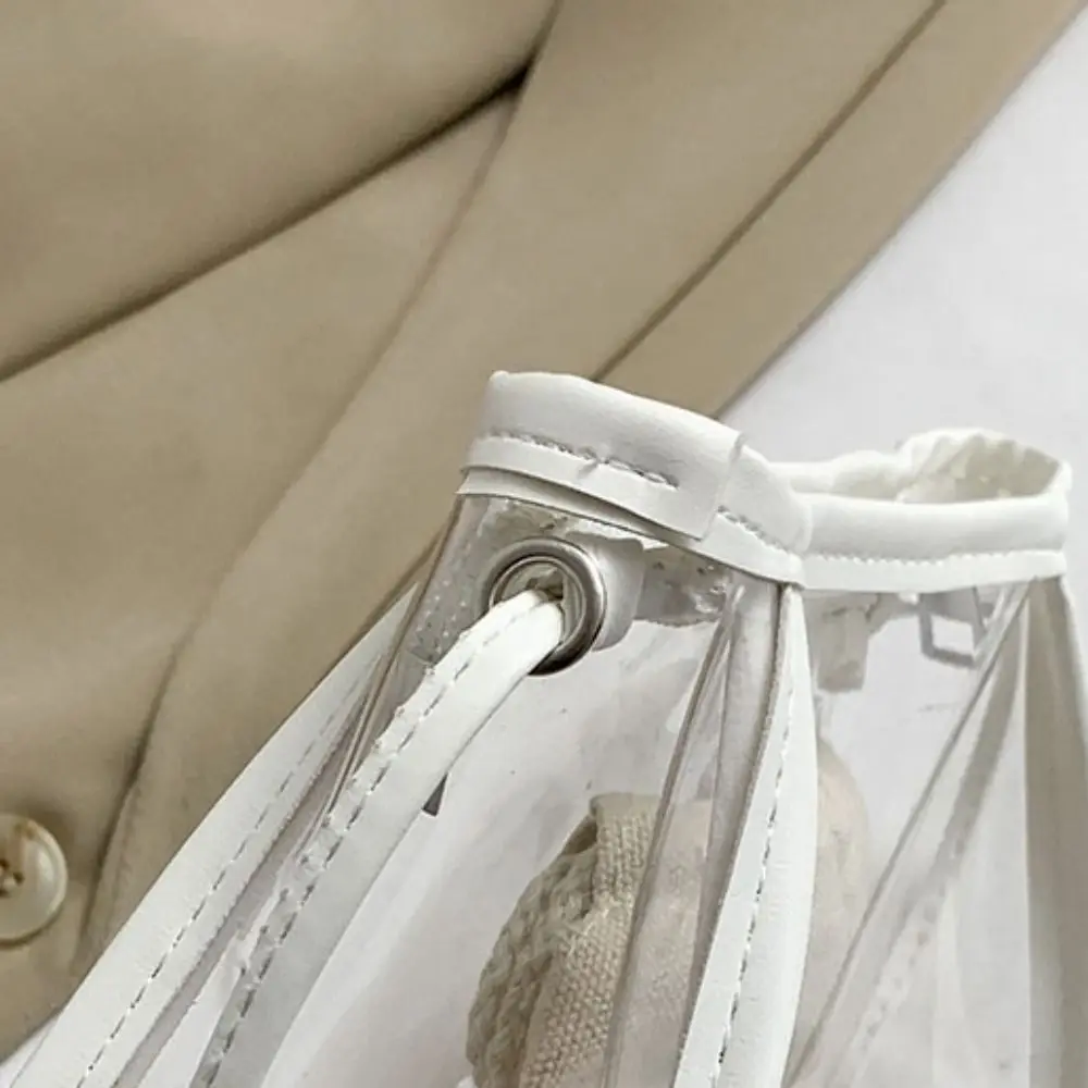 Fashion 2 in 1 Clear Crossbody Bag Portable Waterproof shoulder bag Casual PVC Women's Bag Summer