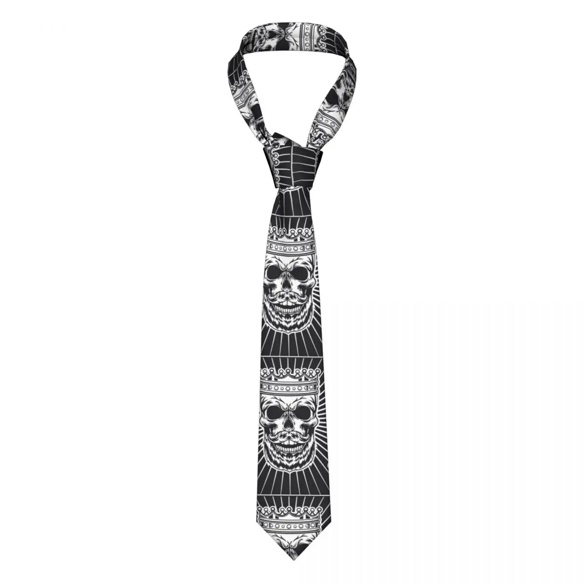 Mens Tie Classic Neckties Poker Skull Narrow Collar Slim Casual Tie Accessories Gift