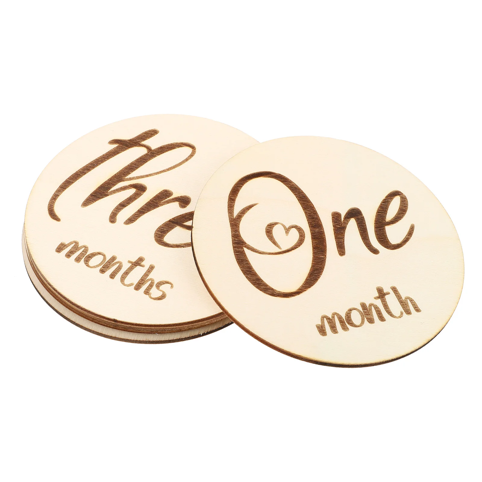 

6 Pcs Double-sided Photo Props Baby Monthly Cards Infant Emblems Milestones Birth Growth Birthday Wooden