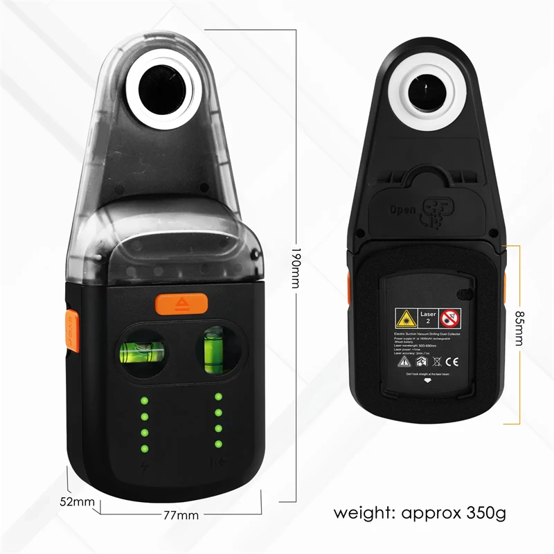 Wall-mountable 3 in 1 Laser Drill Vacuum Attachment Leveler Wall Hanger Wall Suction Laser Level Bracket Fixator Drilling Tool