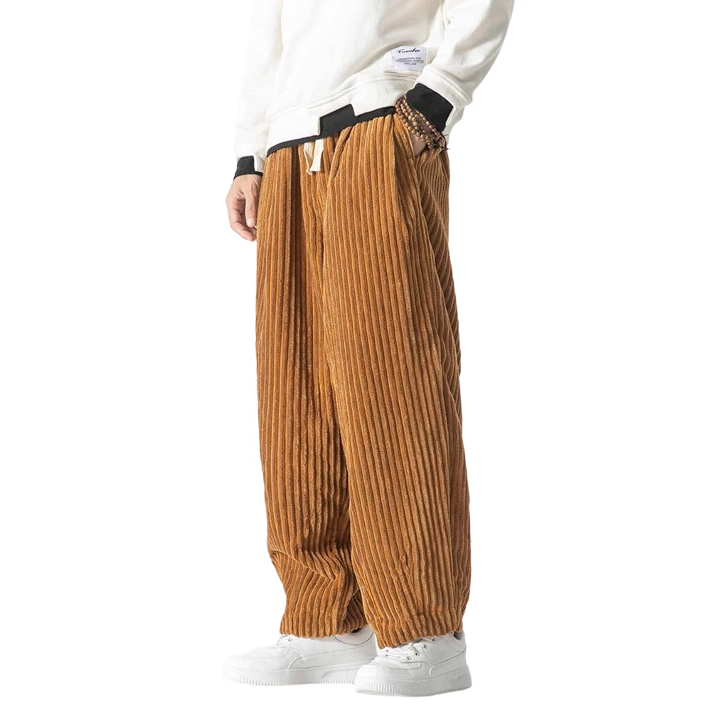 

Мужские ретро-брюки из вельвета в полоску, прямые, простые, в стиле Харадзюку, шаровары