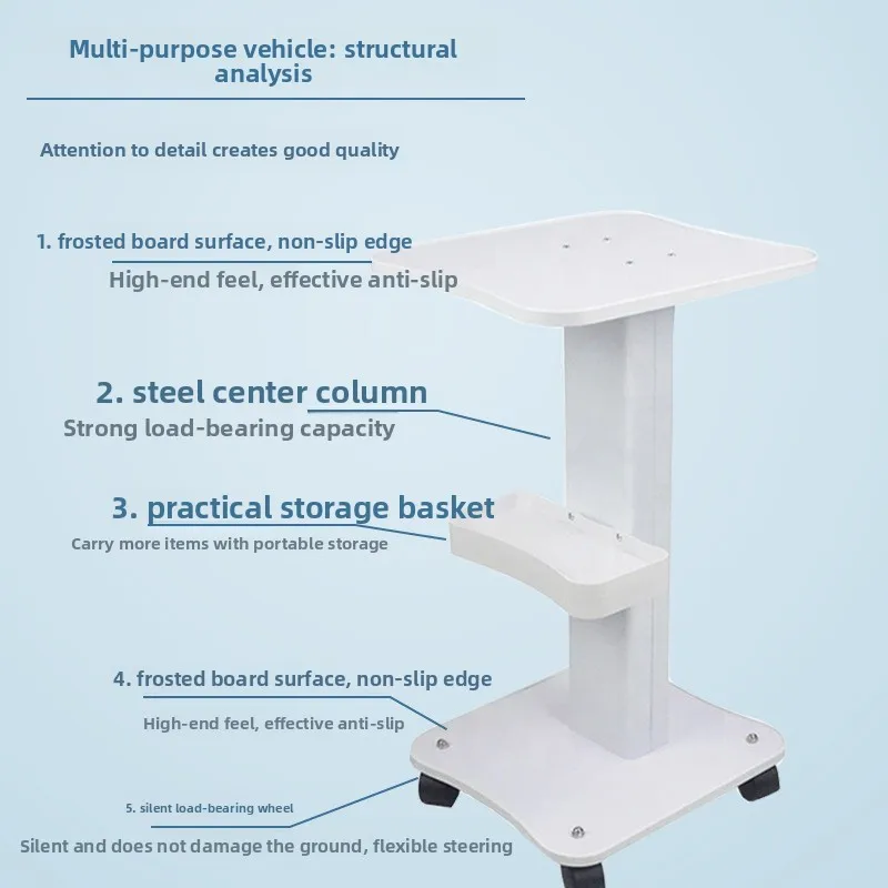Beauty Instrument Cart Small Bubble Base Desktop Water Gloss Shelf Mobile Shelf Tool Cart Shelf Storage Organizer