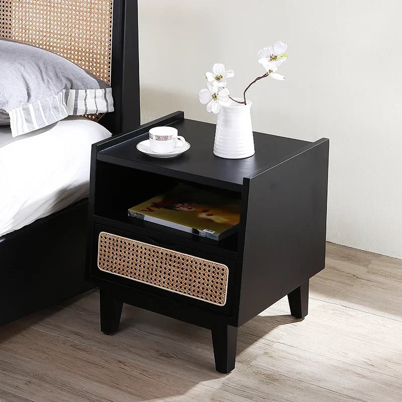 Mesita de noche con cajones de madera, mueble abierto para dormitorio, sala de estar, Muebles de almacenamiento, sofá LT