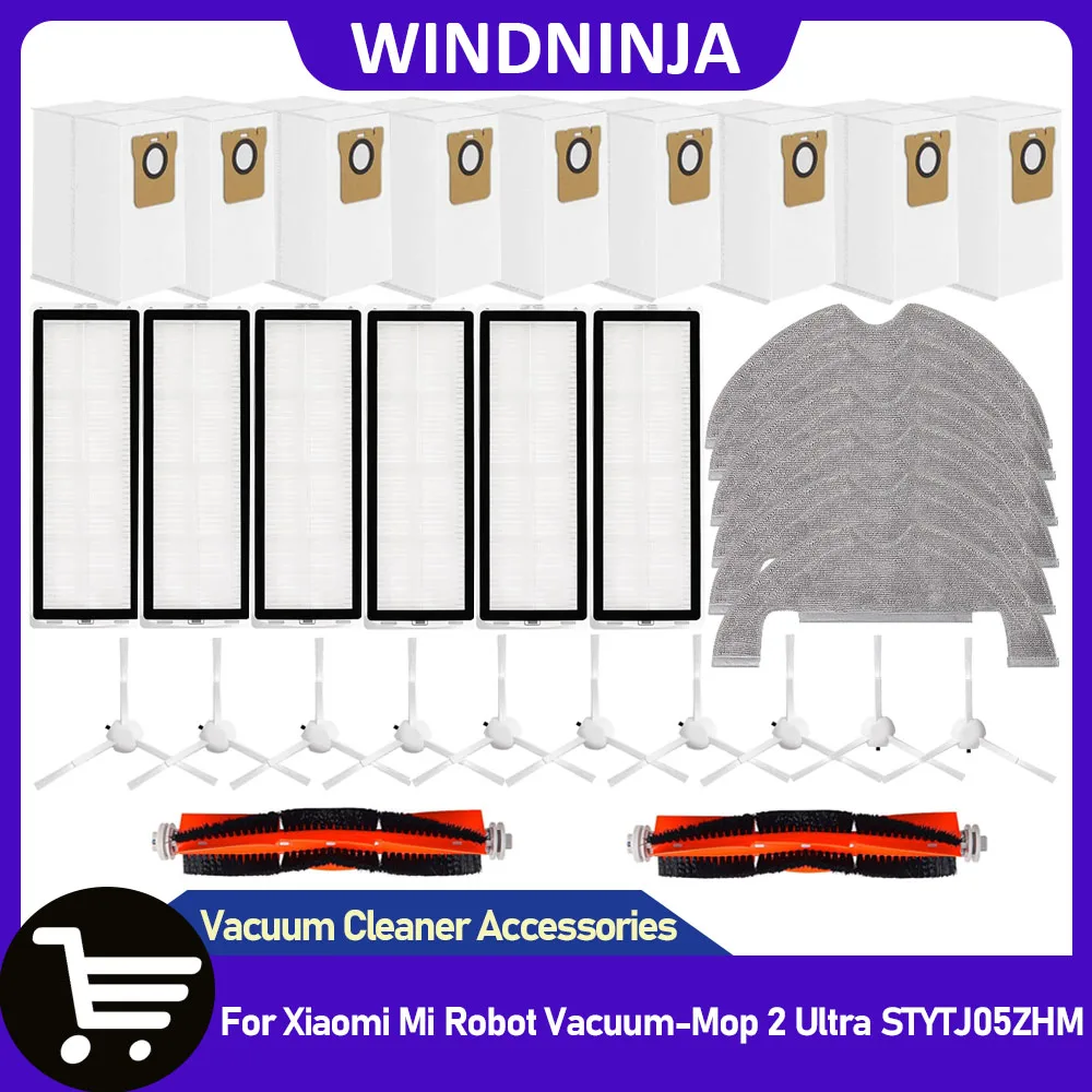 

Совместимость с роботом-пылесосом Xiaomi Mi 2 Ultra STYTJ05ZHM, мешки для пыли, фильтры, подушечки для швабры, запасные части для основной боковой щетки