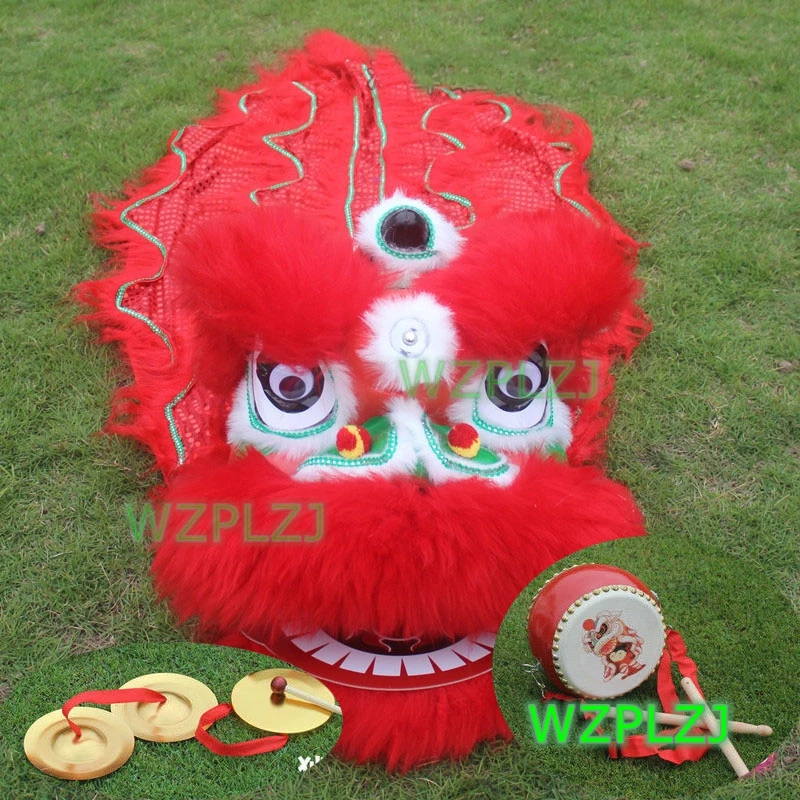 Red Lion Dance Costume for Kids, 5-12 Age, China Performance Sport, Outdoor Parade, Event Stage Mascot, Drum Pants,