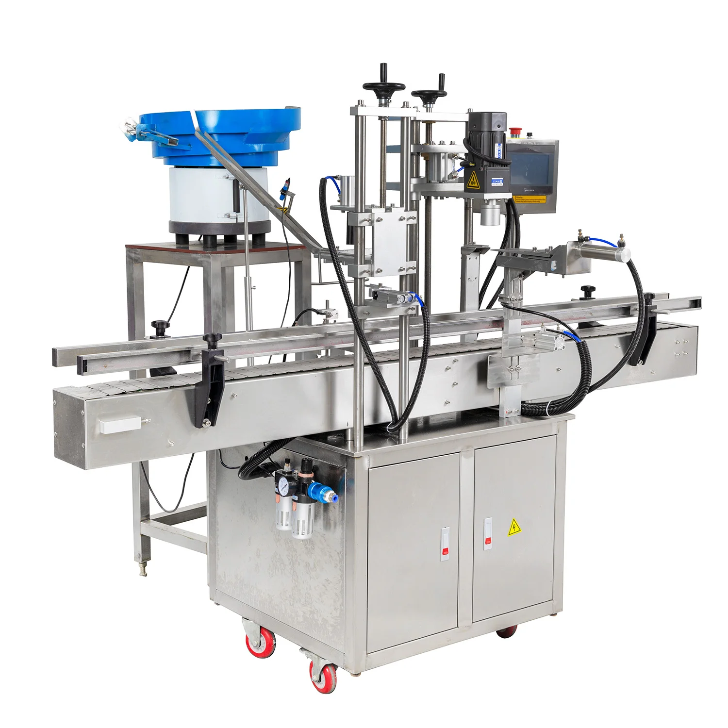 QDXGZ-1 التلقائي تويست قبالة كابر آلة زجاجة بلاستيكية ماكينة تغليف البراغي مع تهتز غطاء المغذية