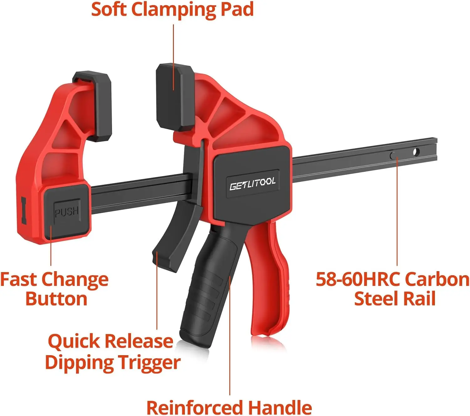 مشابك بار لأعمال النجارة مقاس 6 و12 بوصة، 4 قطع 165 رطل، مشابك نجارة سريعة الإصدار مع مشبك زنبركي 6 بوصة، مشابك خشبية