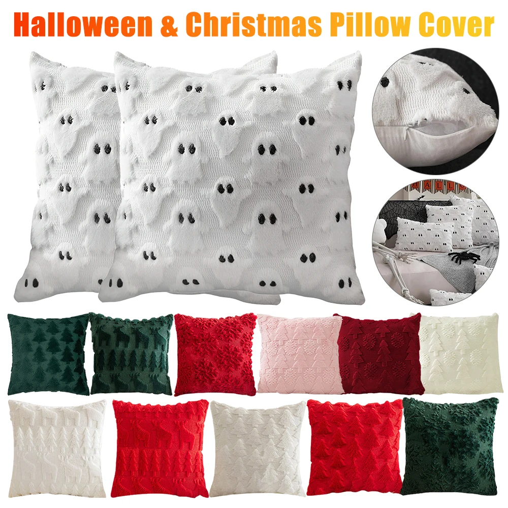 1 Pcs Halloween Pillow Covers Halloween Decorations 45x45CM Xmas Throw Pillow Covers Halloween Pillow Cases Holiday Gift