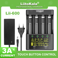 LiitoKala Lii-600 LCD Battery Charger For Li-ion 3.7V and NiMH 1.2V Battery Suitable for 18650 26650 21700 26700 18350 AA AAA