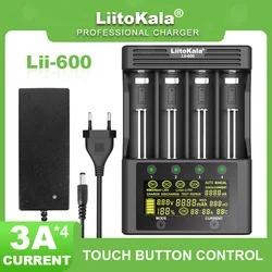 LiitoKala Lii-600 LCD Battery Charger For Li-ion 3.7V and NiMH 1.2V Battery Suitable for 18650 26650 21700 26700 18350 AA AAA