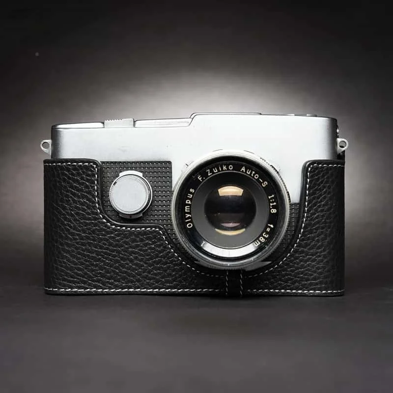 Genuine Leather Camera Case Bag Camera Bodysuit For Olympus PEN-F Pen Ft Fv PEN-EED PEN-EE3 EE2 Ef-image