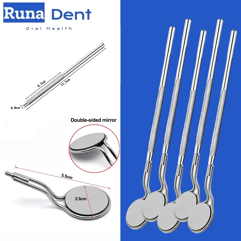 Anti-Fog Rhodium Coated Dental Mouth Mirror Double-Sided Ergonomic Handle Reusable Oral Kit
