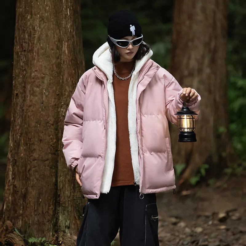 2025 новый стиль, искусственная двухсекционная мужская зимняя модная куртка-пуховик, утолщенное пальто с капюшоном, теплая свободная куртка
