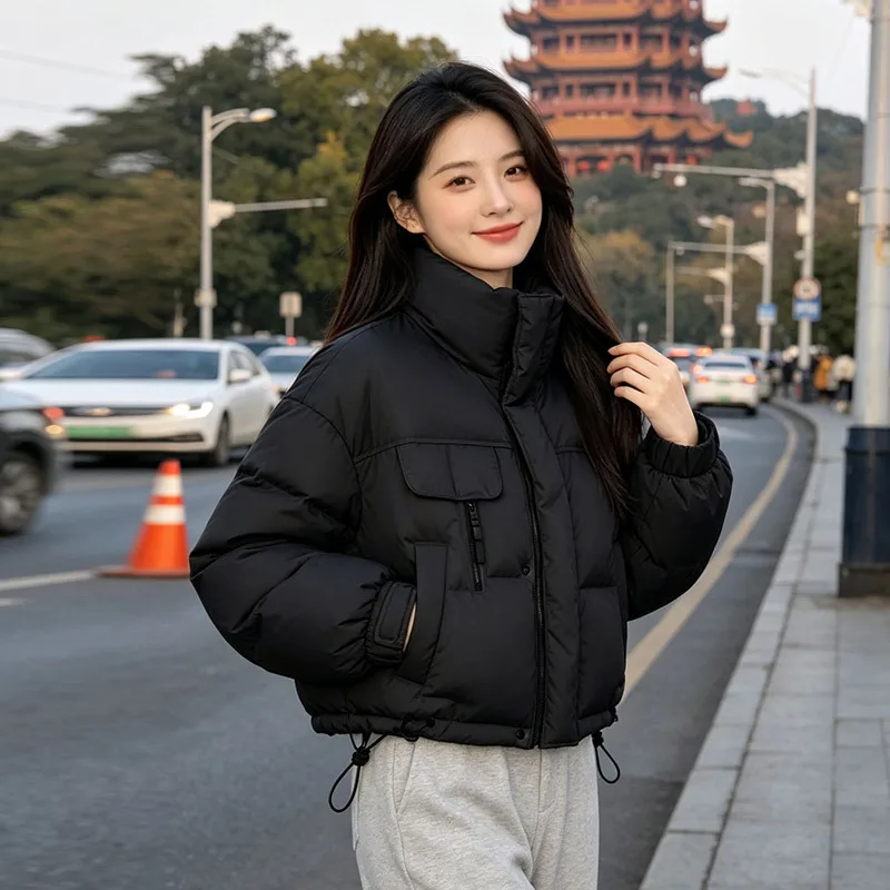 Women Short Down Jacket Casual Stand Collar White Duck Down Winter Coats Korean Style Warm Outerwear JK-302 Двухсторонняя Куртка