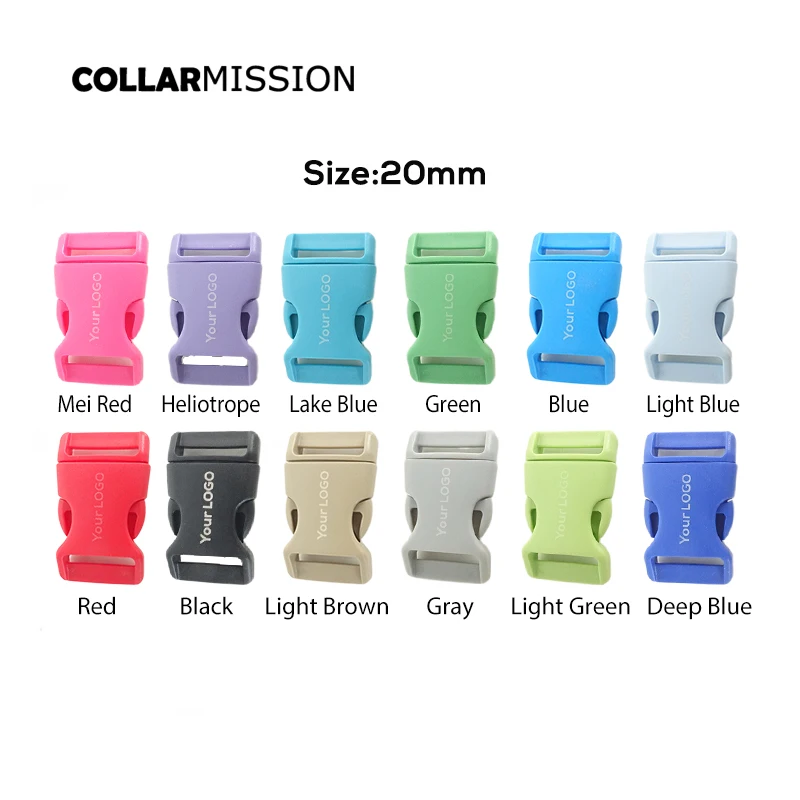 1pc Retailing engraved high quality plastic clasp quick side release for 20mm Webbing DIY dog collar accessory buckle 12 colours