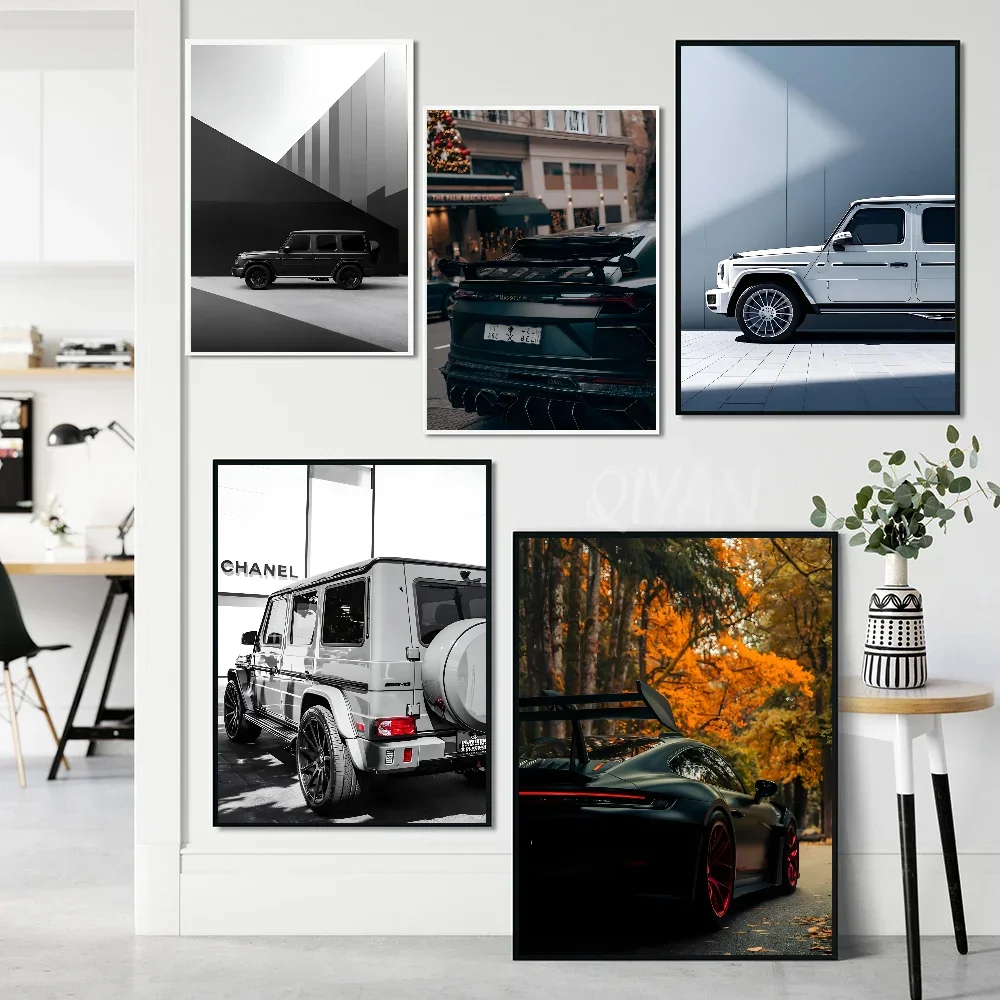 لوحة فنية جدارية فاخرة للسيارة الخارقة من فئة G، ملصق مطبوع على القماش عالي الدقة، مناسبة للمنزل، غرفة المعيشة، المرآب، لوحة تزيين المكتب #4