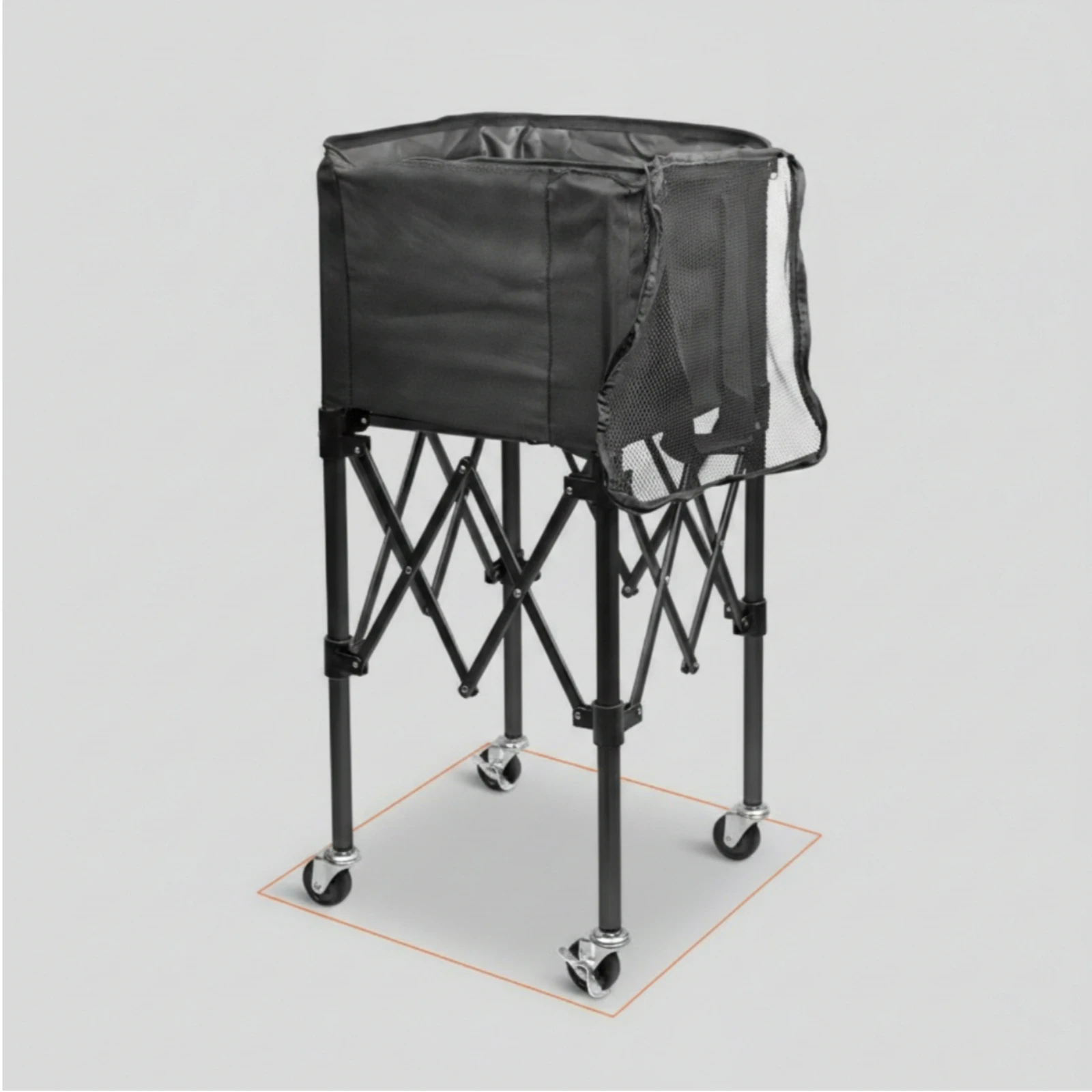 Ball Collection Cart Lockable Foldable Ball Cart Heavy Duty Long-Lasting for Coaches, Sports Training, Tennis Courts