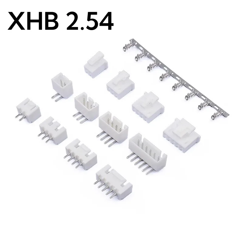 50Pcs XHB2.54 Connector with Buckle 2/3/4/5/6/7/8/9/10 Pin 2.54mm Socket Straight/Curved needle Pin Header Terminal Connecto