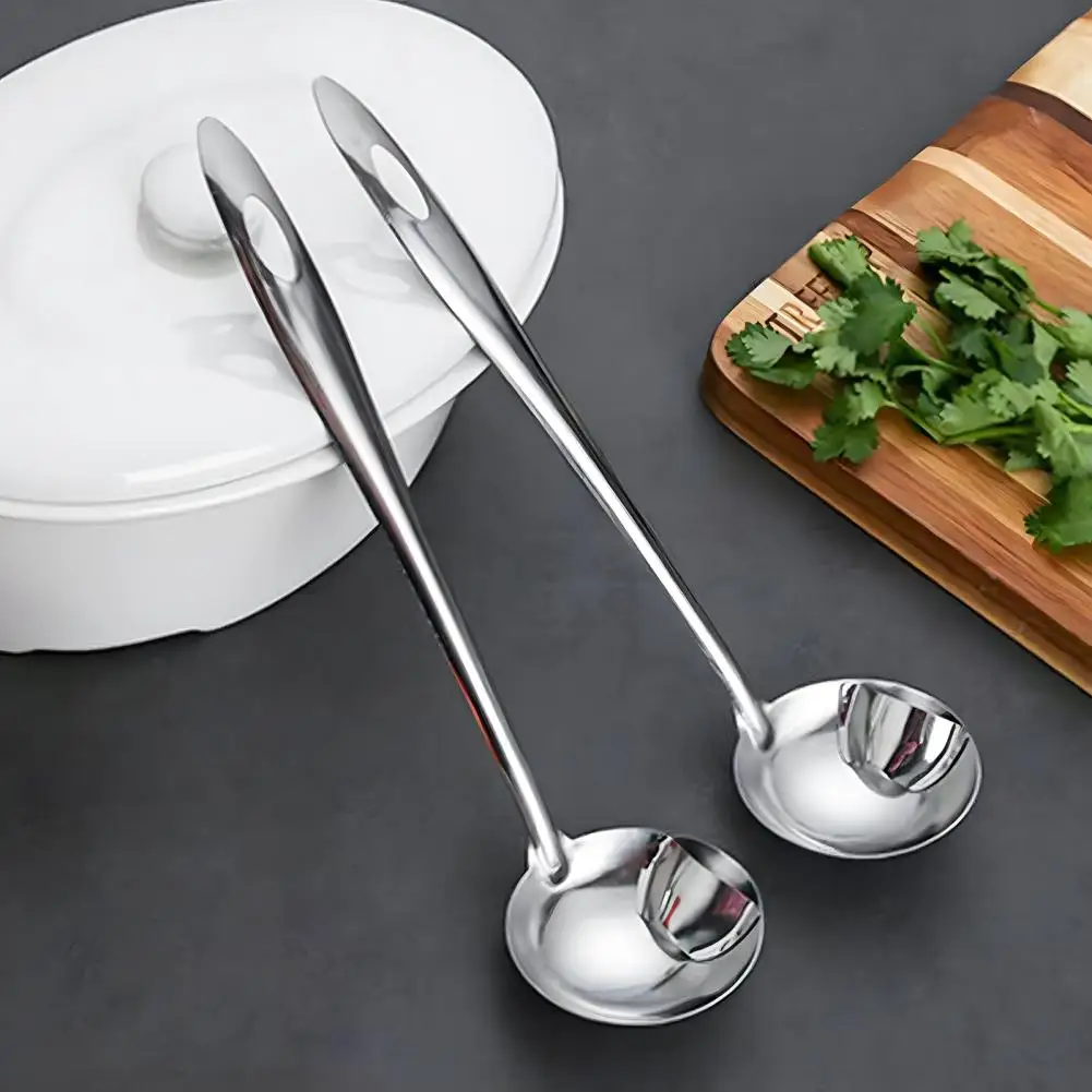 Stainless Steel Soup Colander Spoon Kitchen Fat Separator Oil Skimmer Gravy Yogurt Skimmer Multi-Functional Kitchen Accessory