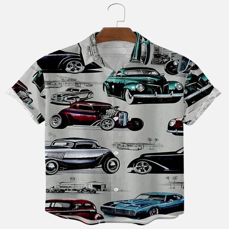 

Retro Cars Short Sleeve Shirt 3D All Over Printed Hawaiian Shirt for Men and Women Casual Shirt Unisex