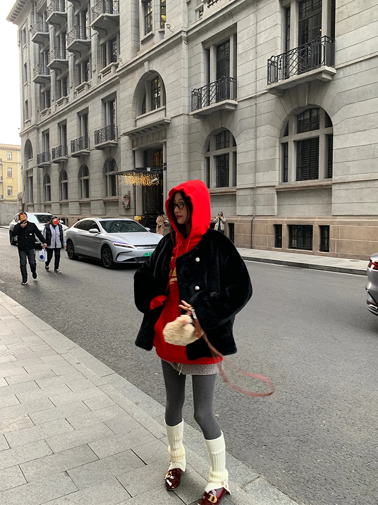 Ekologiczny płaszcz ze sztucznego futra damski 2024 nowy design unikalny mały rozmiar skóra ekologiczna i futro odzież wierzchnia długi płaszcz