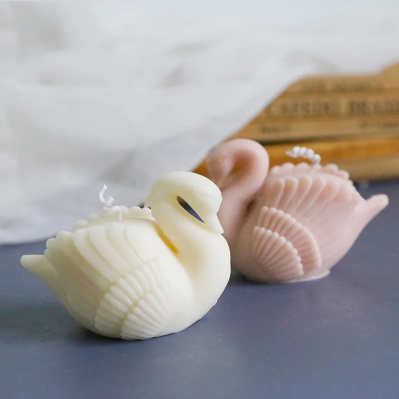 

Swan Shape Aromatherapy Candle Mold 3D Animals Wax Candle Silicone Molds Plaster Crafts Decoration Tool