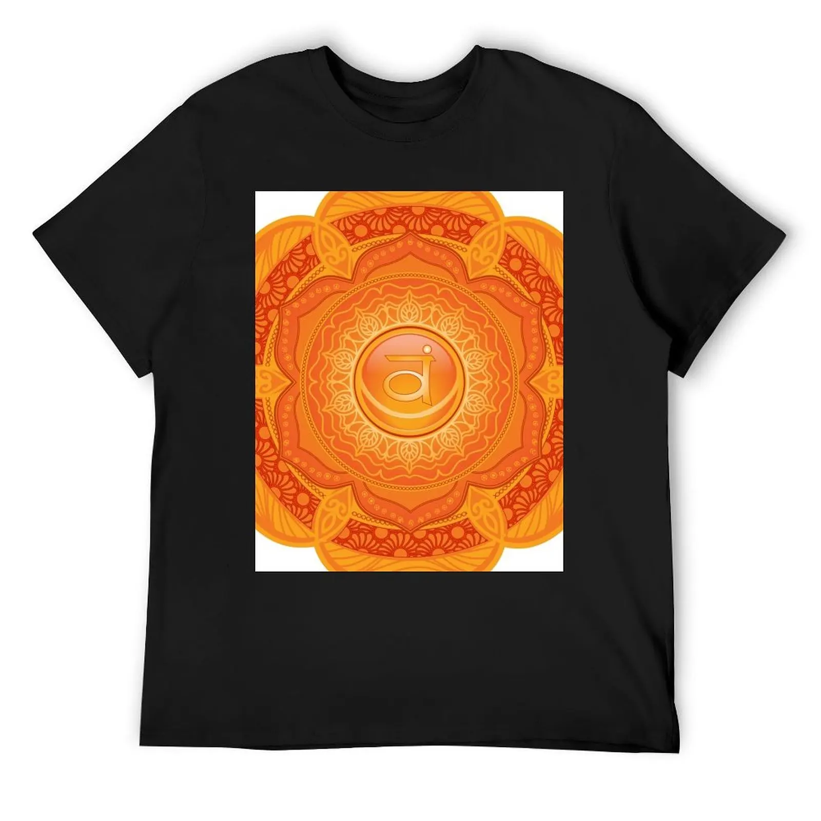 Sacral Chakra Mandala - 07 T-Shirt blue archive vintage graphic tee plus size clothes tees plus size men clothing