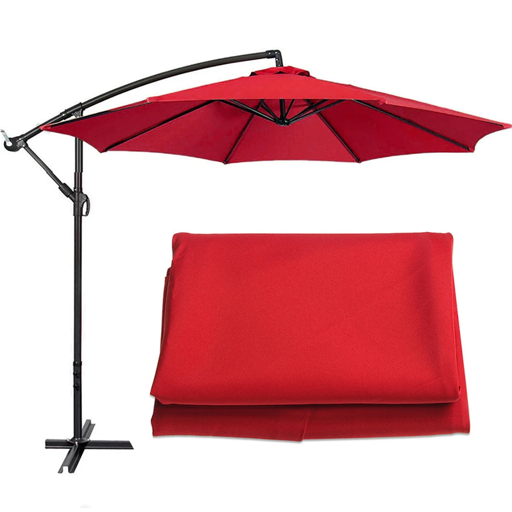 3M Parasol Replaceable Cloth Garden Umbrella Cover Outdoor UV Sun Protection Patio Arm Umbrella Cover Rainproof Sunshade Canopy