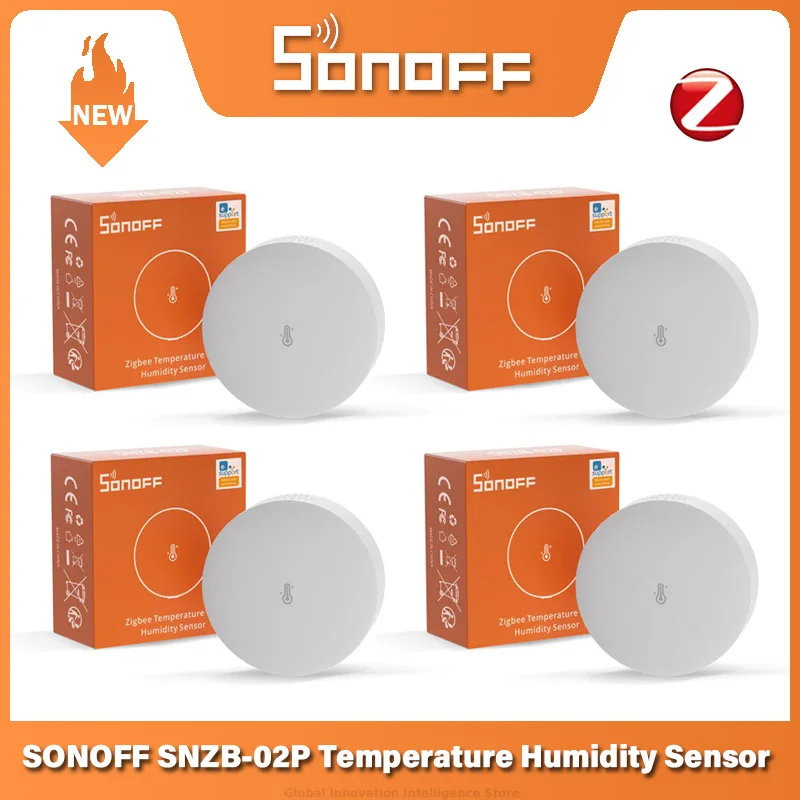 SONOFF SNZB-02P Temperature And Humidity Sensor Smart Home Thermometer Detector Ewelink App Via Alexa Google Home Zigbee Gateway