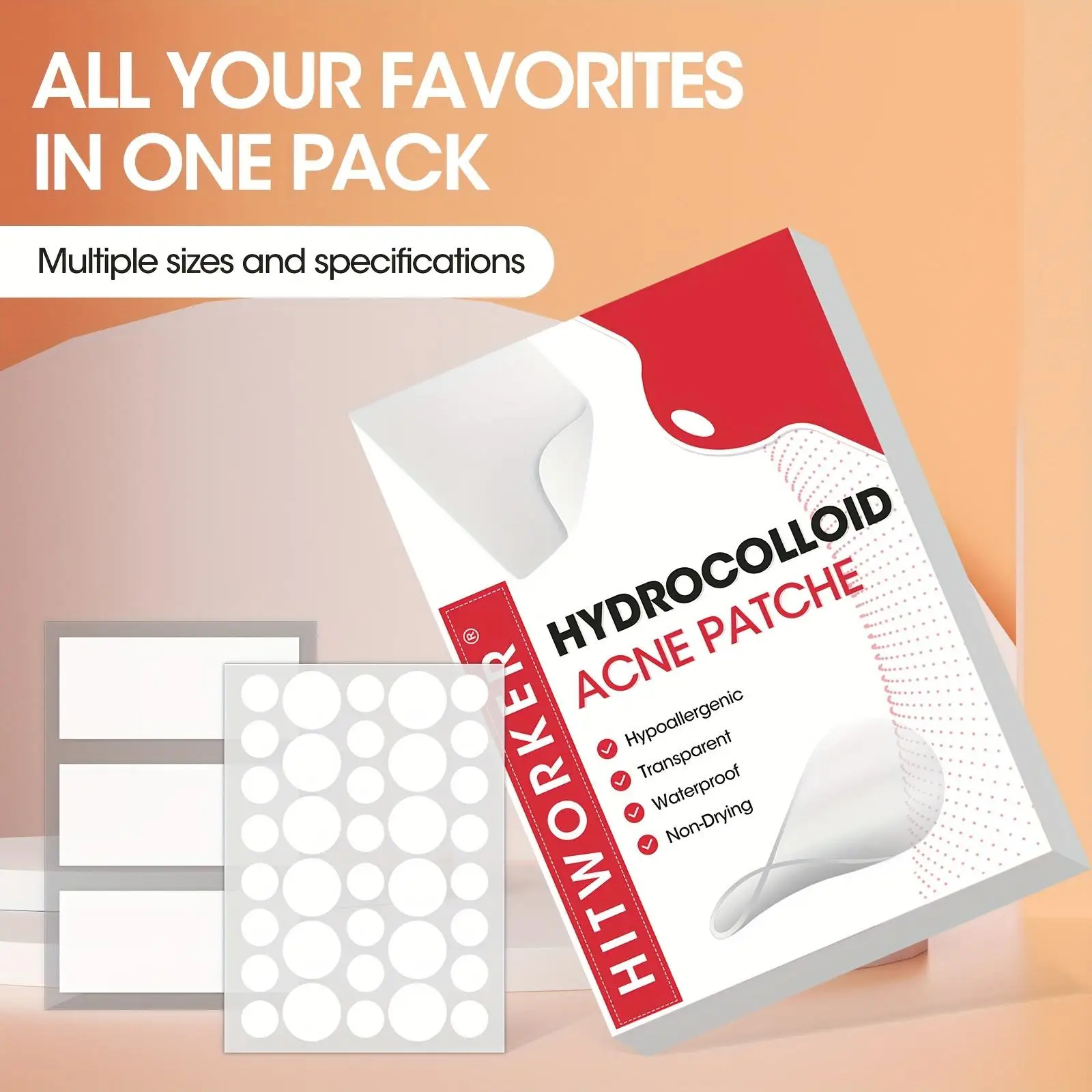 585/390/195 hydrocolloid acne patch - removes facial acne, soothes and heals the skin, circular and oversized spot acne patches