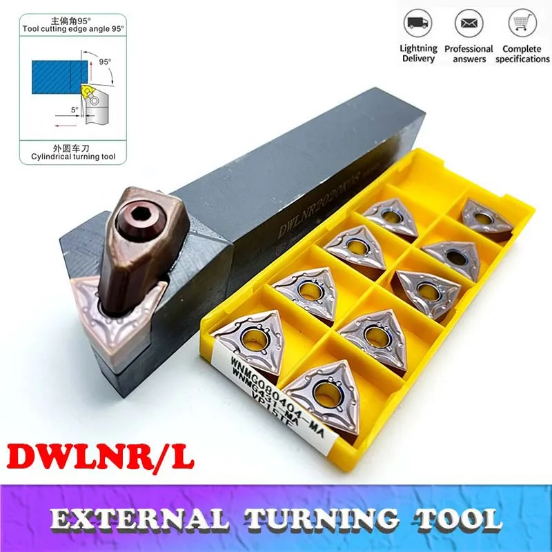 DWLNR DWLNL DWLNR1616H08 DWLNR2020K08 DWLNR2525M08 External Turning Tool Lathe Cutter Original Machine Metal Holder WNMG Insert