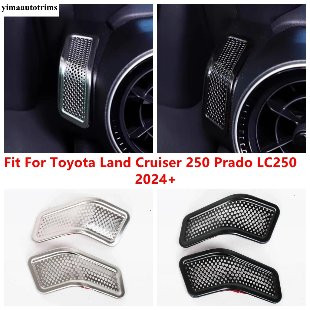 

Car Dashboard Speaker Horn Cover Trim Stainless Steel Interior Accessories Fit For Toyota Land Cruiser 250 Prado LC250 2024 2025