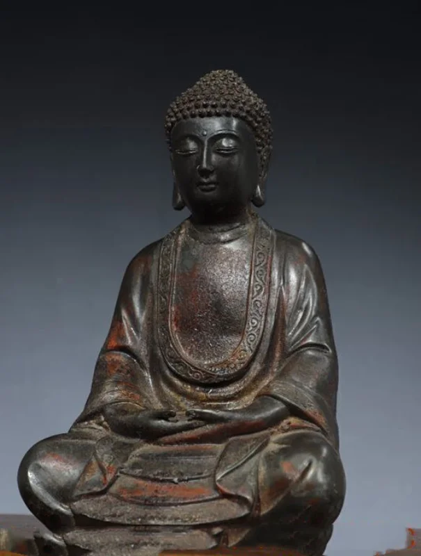 Tibet Buddhism temple bronze Gilt Sakyamuni Shakyamuni Shakya Mani Buddha statue