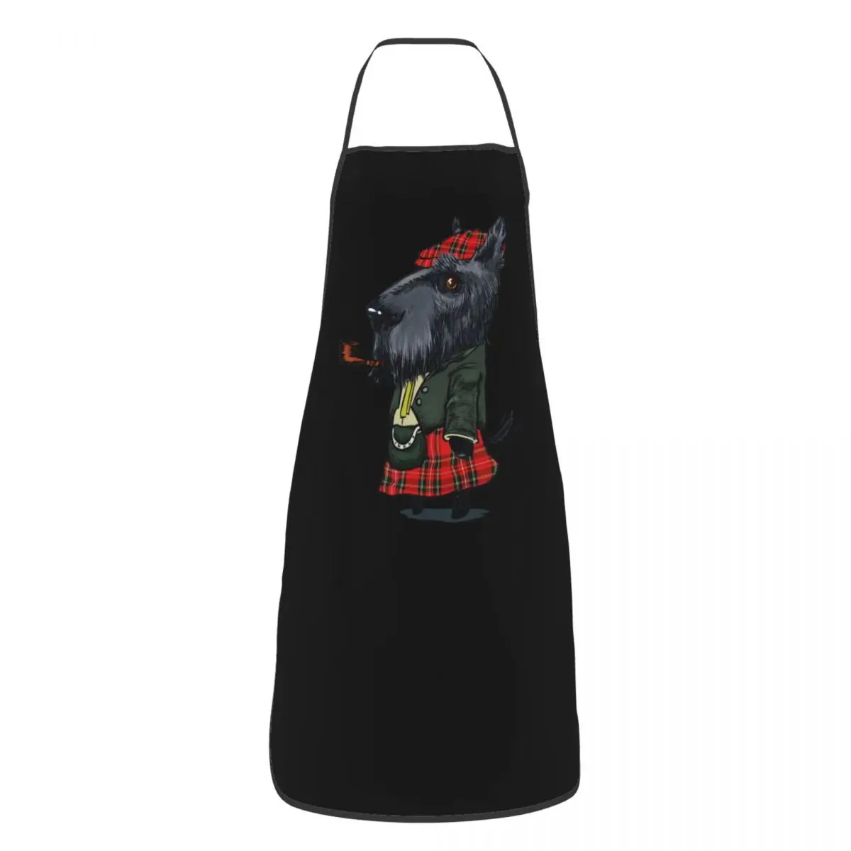 Scottish Terrier Wearing Kilt Aprons for Men Women Scottie Dog Lovers Adult Kitchen Chef Bib Tablier Cuisine Cooking Baking