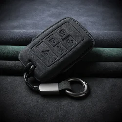 Suede Leather Car Key Case for Land Rover Range Rover Evoque Discovery Sport Velar for Jaguar XE XF E-Pace F-Pace Accessories